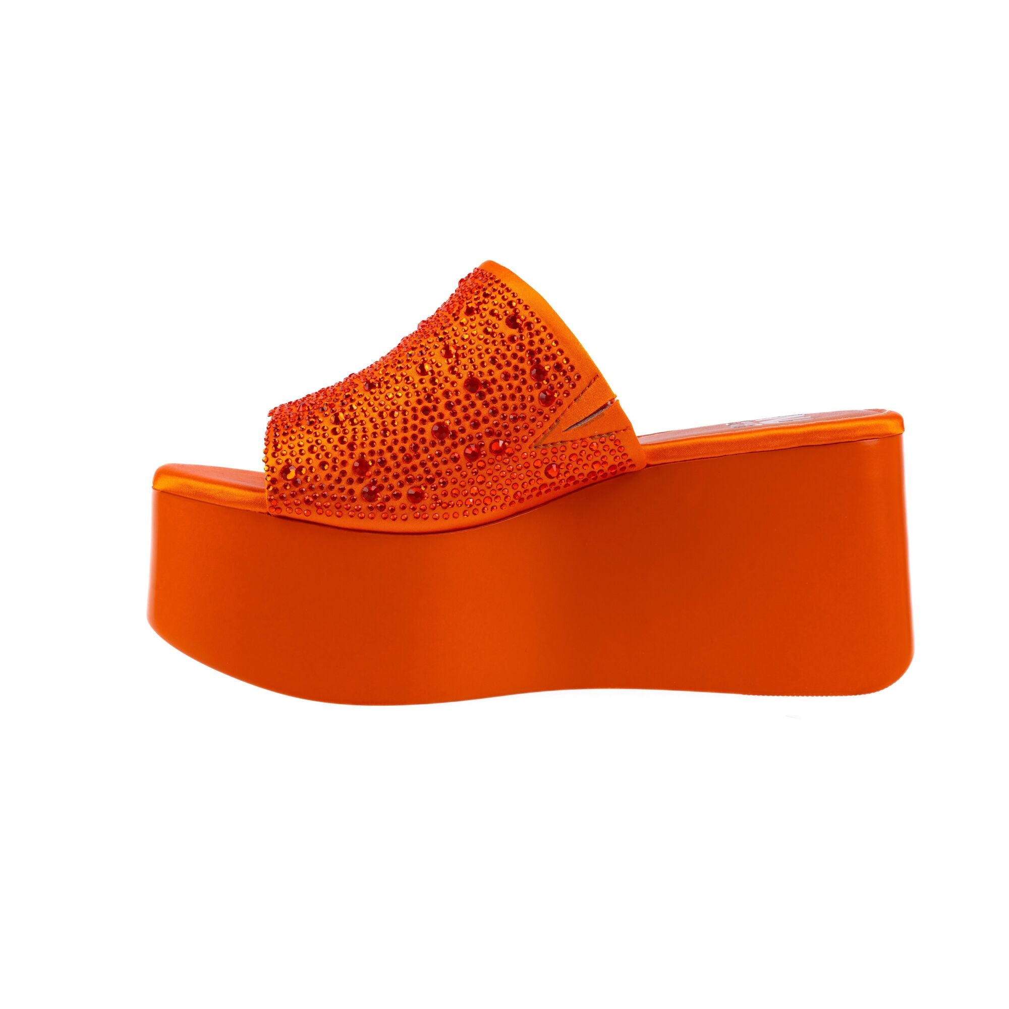 Orange platform online wedges