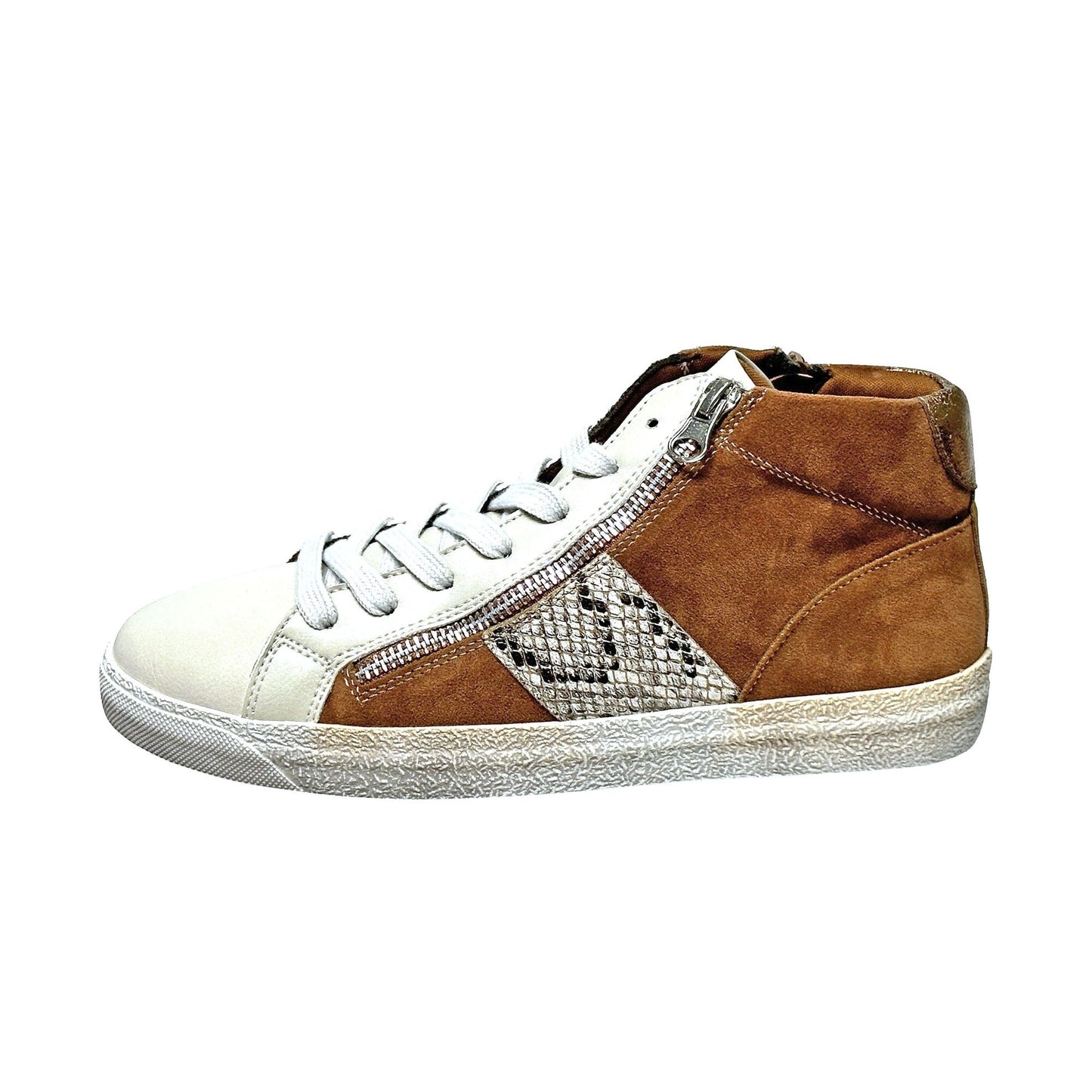Ninety Union BLISS High Top Athletic Fashion Sneaker With Mixed Texture - ninetyunion