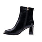 Ninety Union TEMPO Short Bootie With A Square Toe Gold Toe-Tip And Chunky Heel - ninetyunion