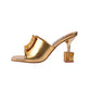 Lady Couture CASINO Jeweled Metallic Square Heel Slide - ninetyunion
